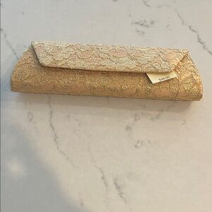 Lord & Taylor Gold Lace Clutch